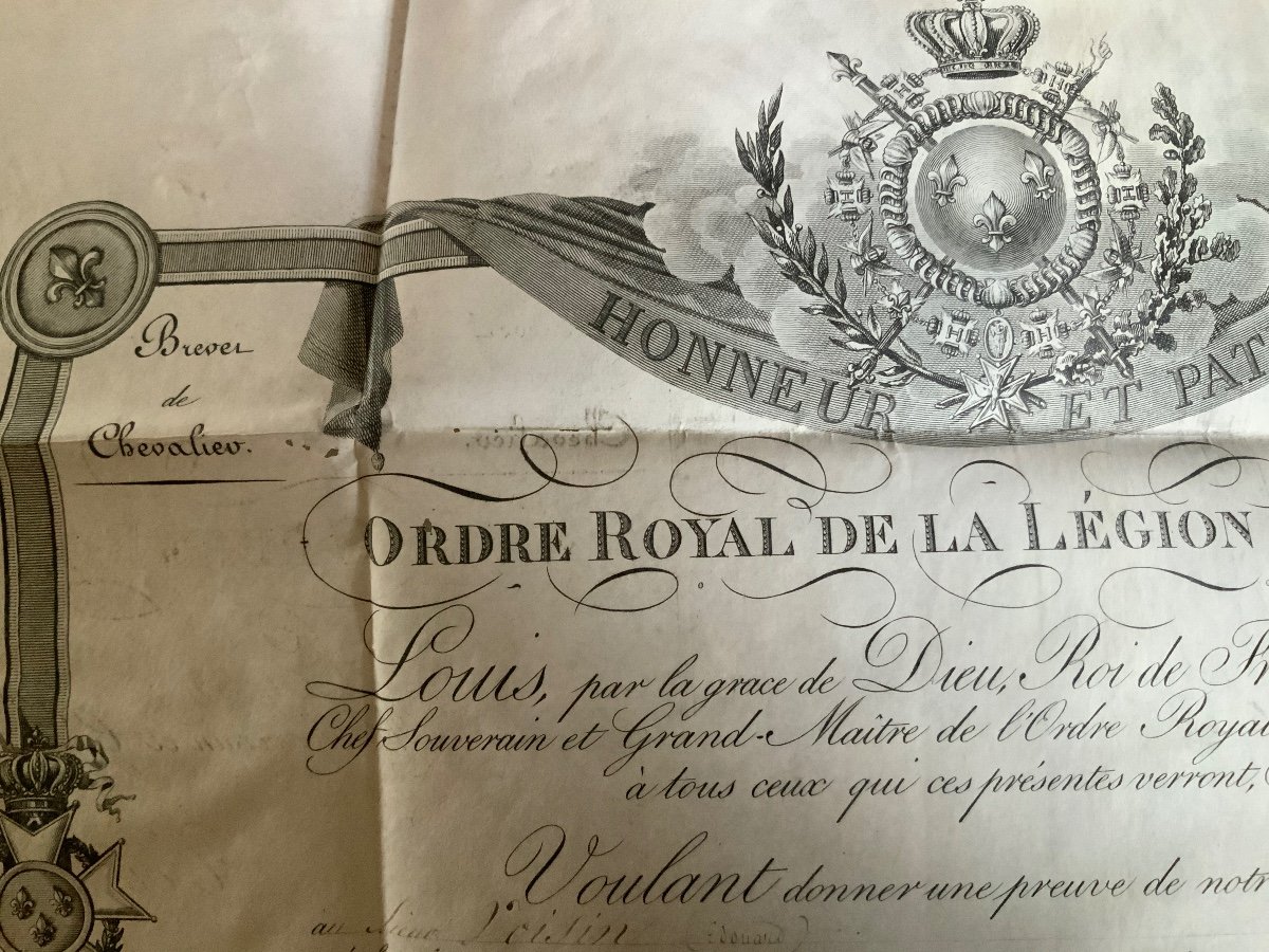 Document.   Ordre  Royal  De  La  Légion  D’honneur , Daté  1818-photo-4
