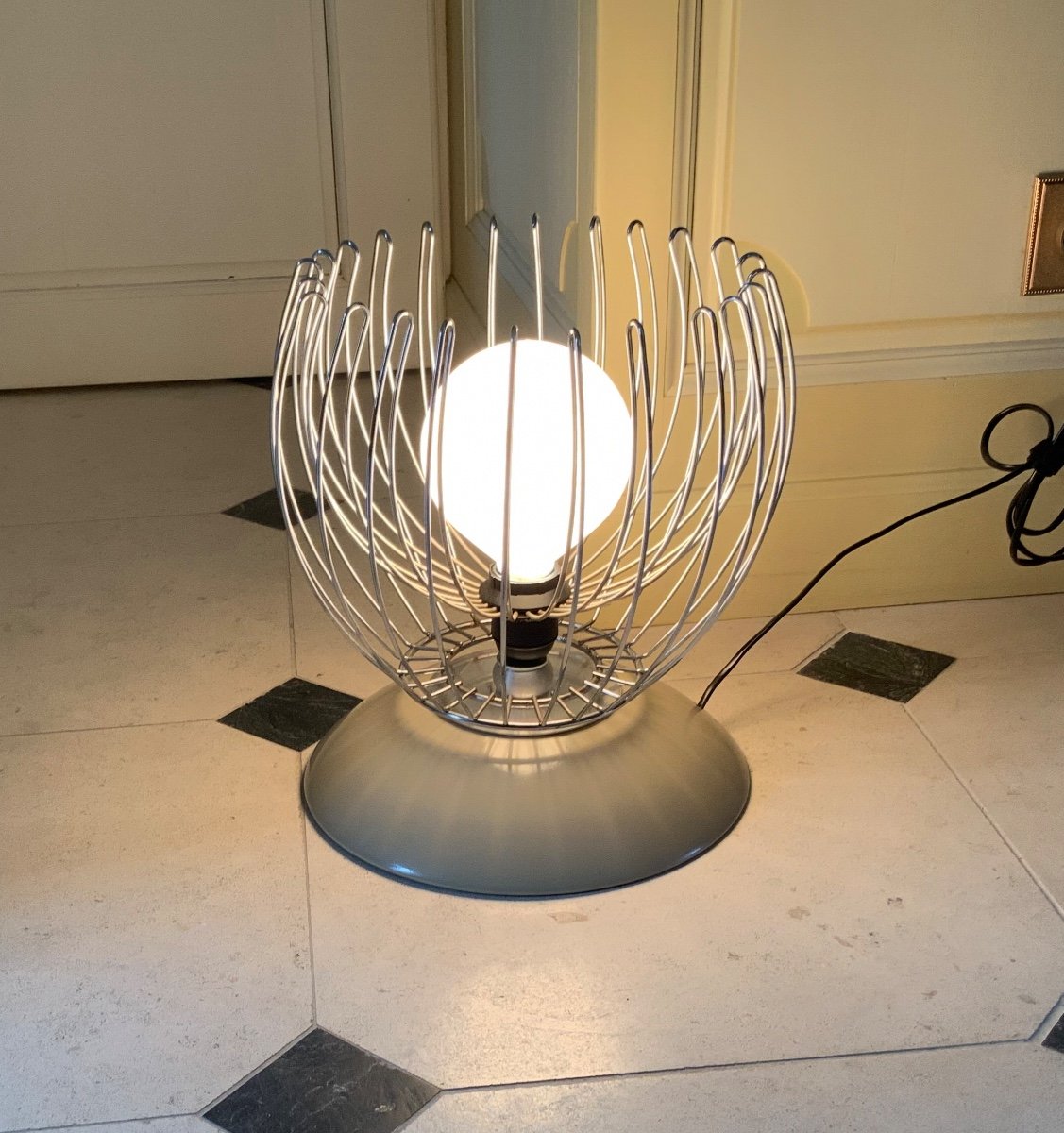 Lampe  Design  Paolo Tilche  , En  Métal Chromé -photo-2