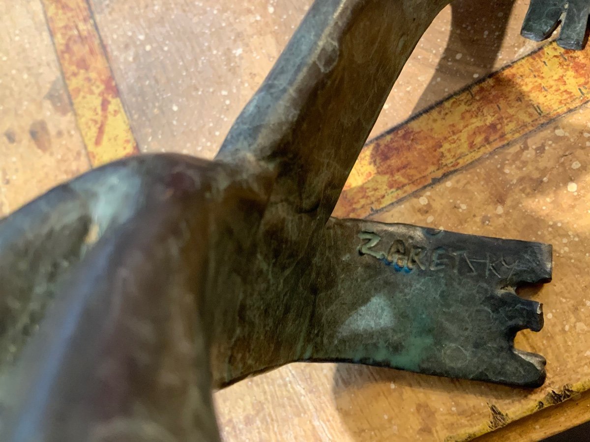  Bronze Dachshund Statue Signed Dan Zaretsky-photo-4
