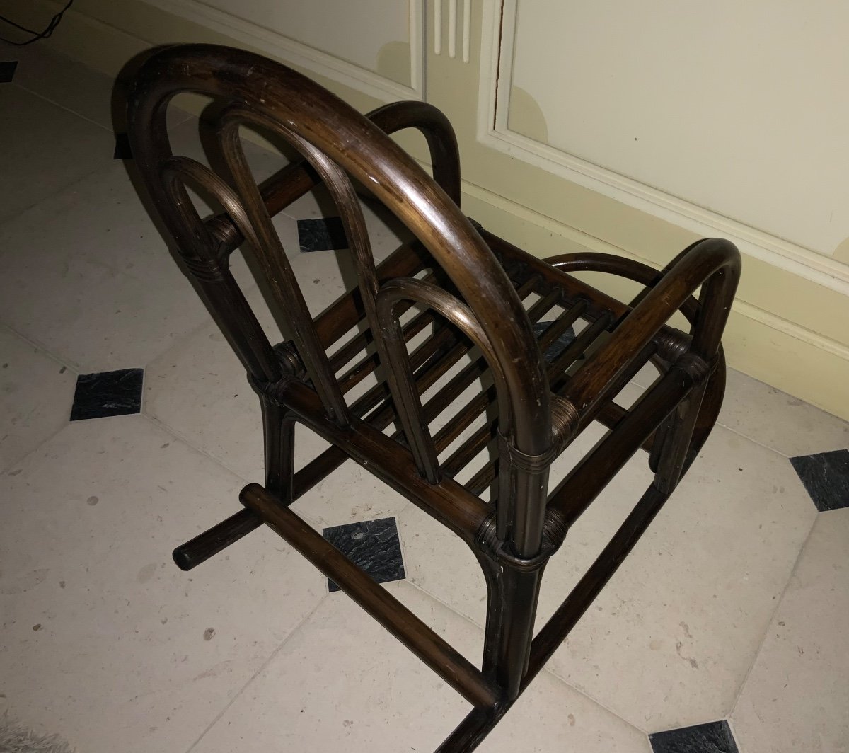 Fauteuil  D’enfant  à  bascule  En  Bois  Courbé  -photo-2