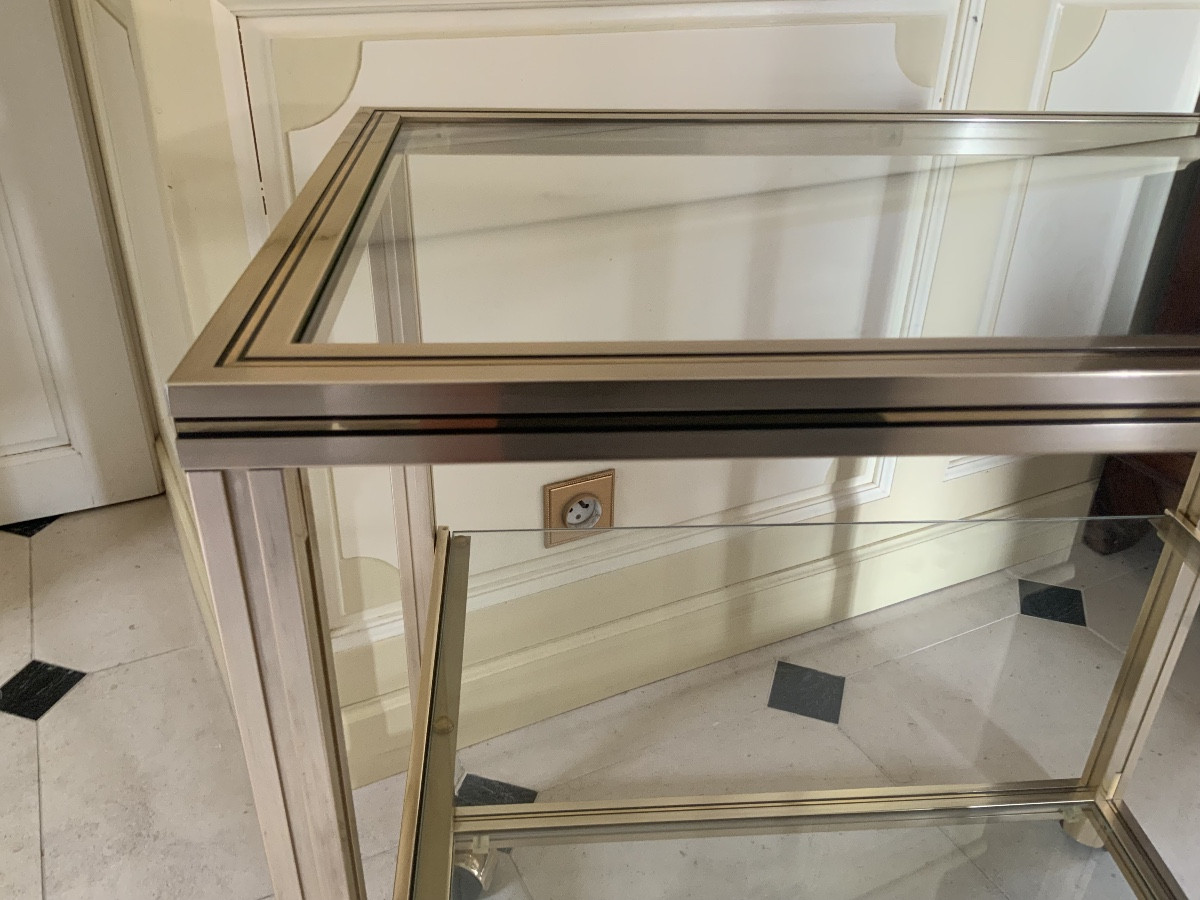 Table desserte roulante ,années 70.  Signée PIERRE VANDEL - PARIS-photo-4