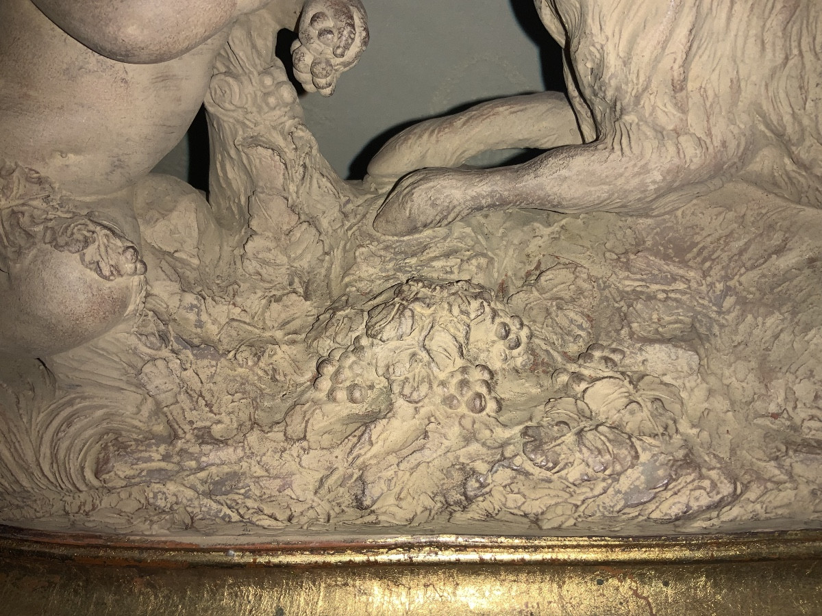 Terracotta Statue Of Bacchus As A Child Riding A Goat. (after Clodion)-photo-4