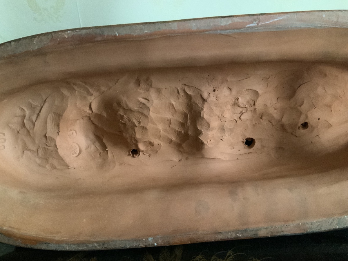 Terracotta Statue Of Bacchus As A Child Riding A Goat. (after Clodion)-photo-3