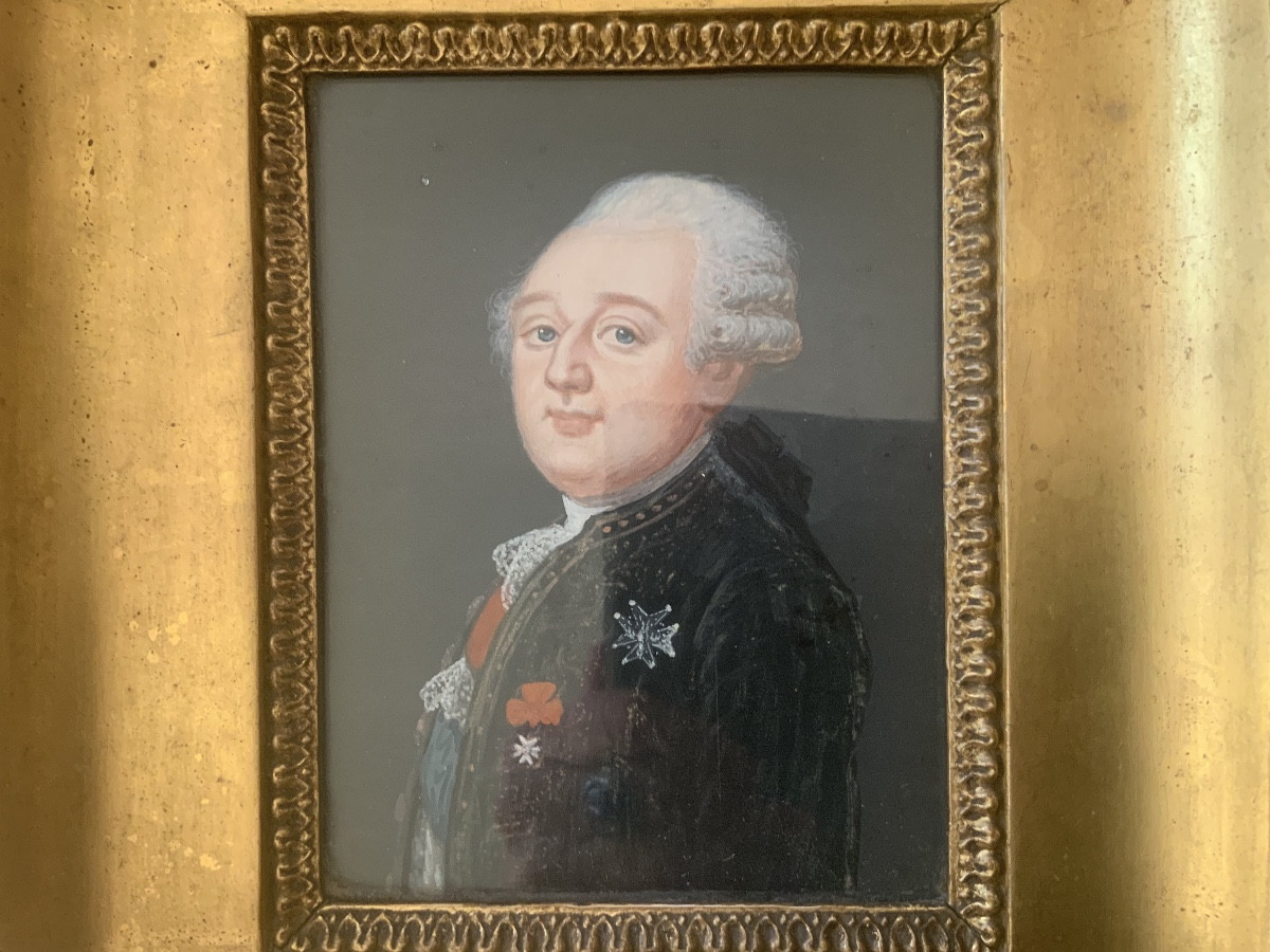 Portraits Of Louis XVI And Marie Antoinette, A Pair Of Late 18th-century Gouache Paintings -photo-2