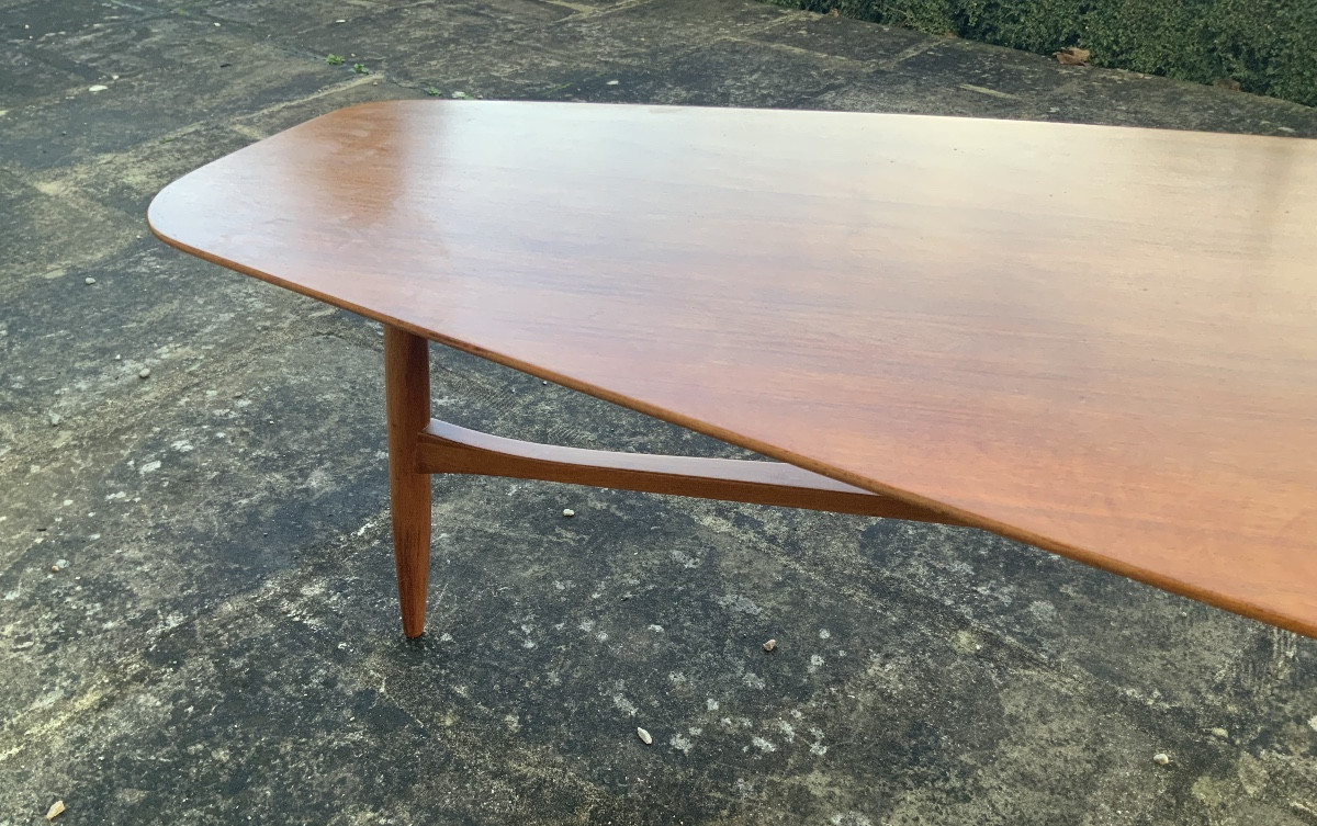 Table  basse  Boomerang  ,  teck  massif,  Svante  Skogh  designer Suédois   Circa 1950-60-photo-3