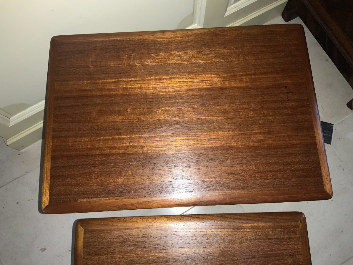 Tables basses  gigognes    en  teck  massif  (Scandinavie  années  60 )-photo-5