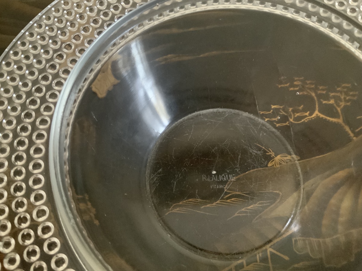 René Lalique.  Butter Dish  With  Lid, "nippon" Design-photo-2