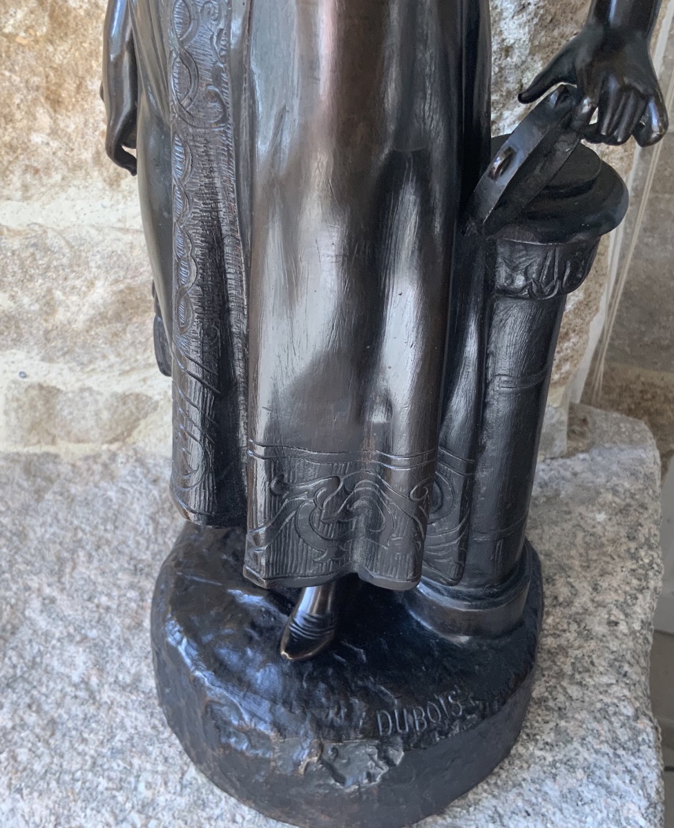 Sculpture bronze , Danseuse au tambourin signée  Dubois  (1827-1905)-photo-5