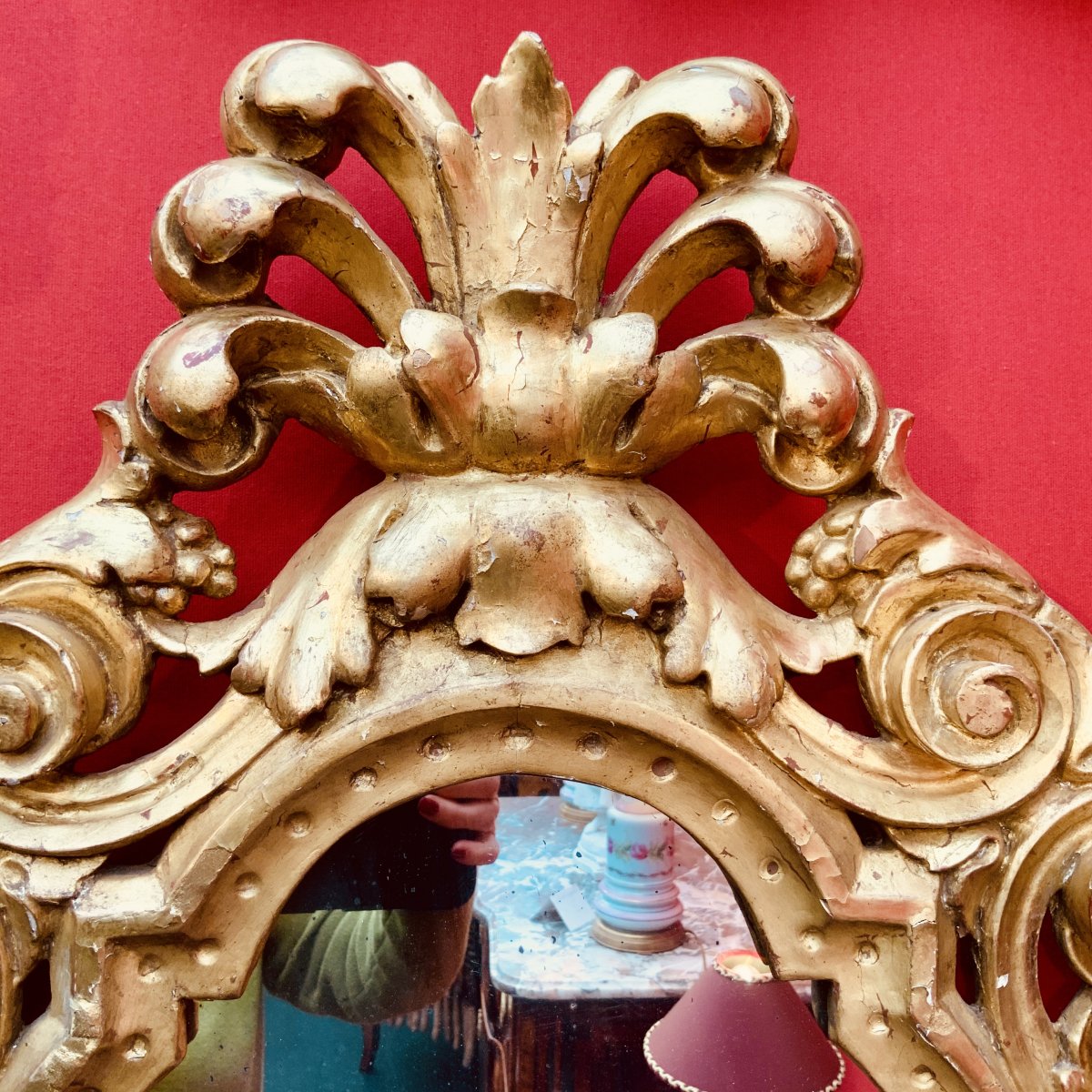 Golden Wood Mirror. Italy 18th-photo-2
