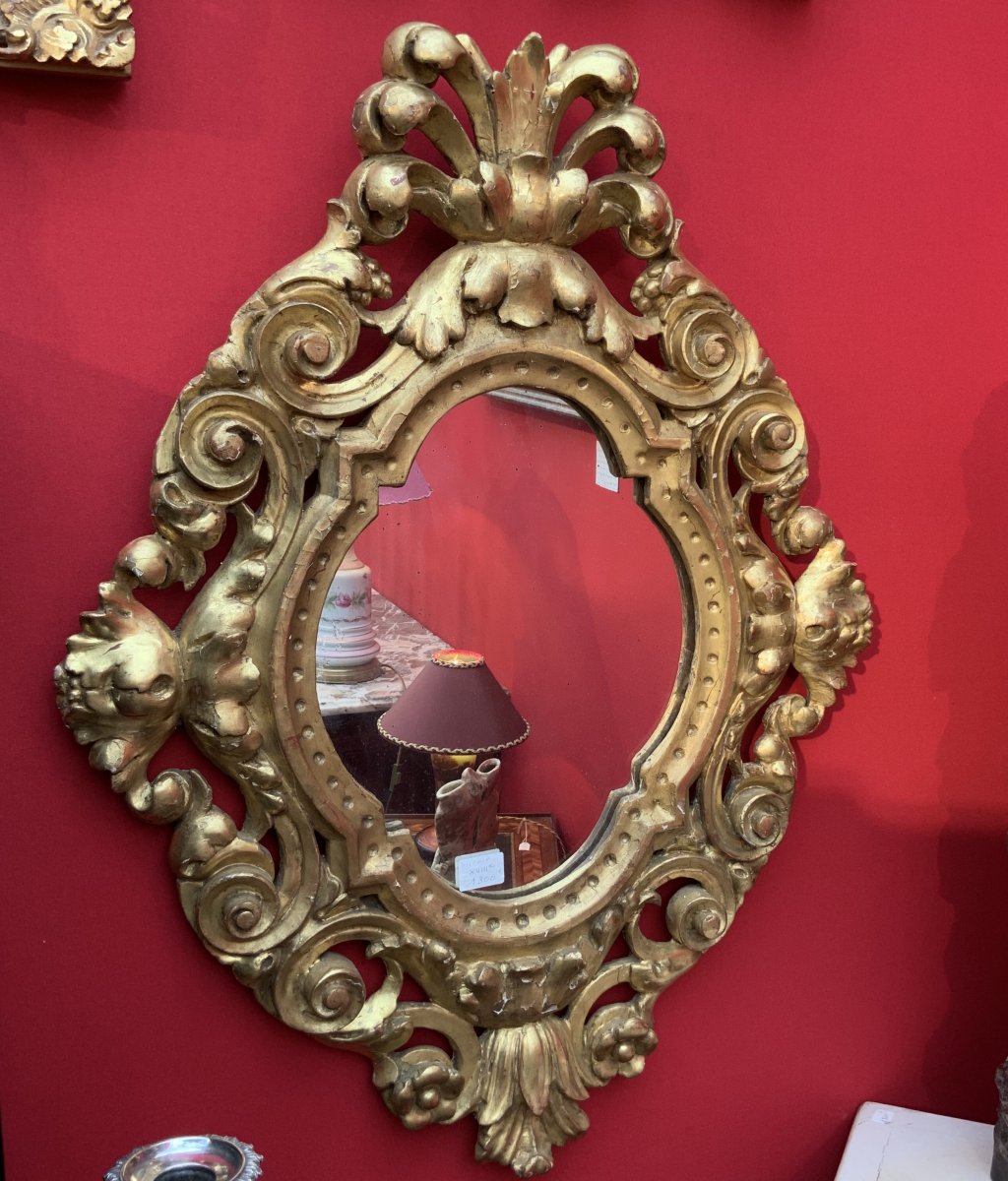 Golden Wood Mirror. Italy 18th