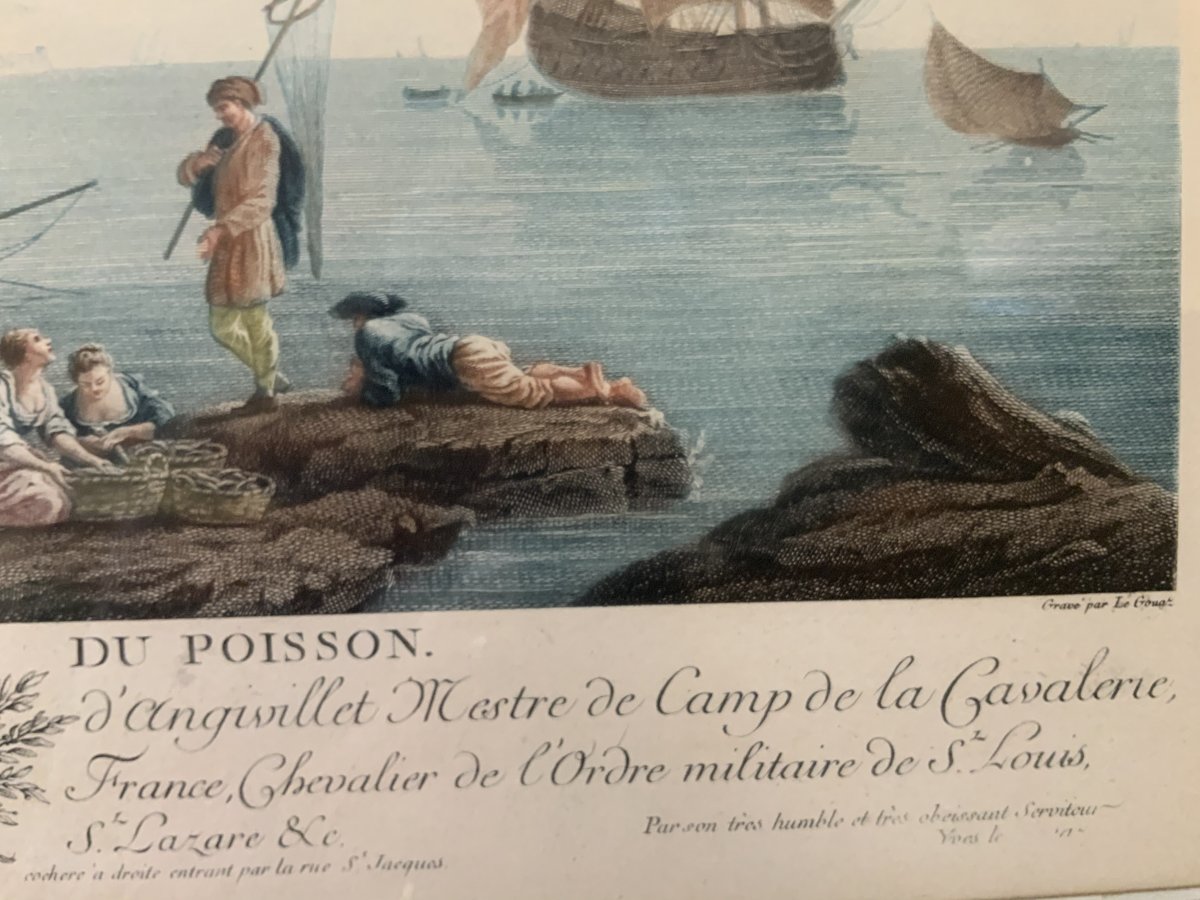 Joseph Vernet . Gravure Rehaussée  XVIIIe -photo-1