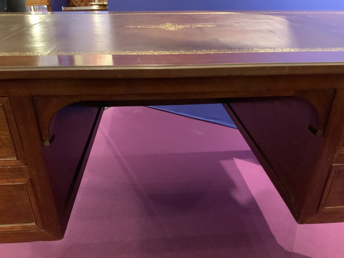 Lxvi Period Desk In Solid Mahogany. 18th Century Port Work-photo-1
