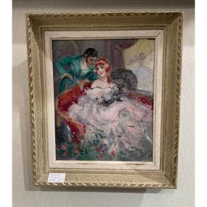 Marcel  Bloch 1882-1966 .  Couple élégant Dans Une Loge à L’opéra 