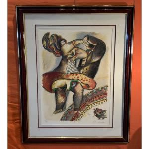 Thèo  Tobiasse  . L’ Oiseau  de  la  valse . Lithographie 