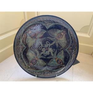 Grand plat en faïence de Quimper signé TABURET , 1955