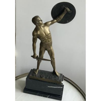 Statue Bronze « gladiateur «  Signé Thiermann