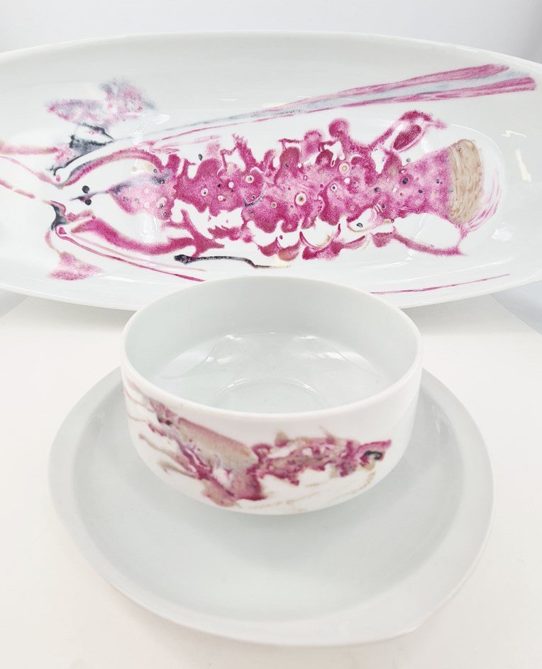 Rare “fish Decor” Service In Limoges Porcelain, Maison Bernardaud, 14 Pieces-photo-5