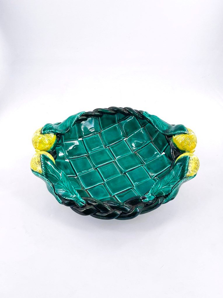 Ceramic Cup From Vallauris Decorated With Lemons.