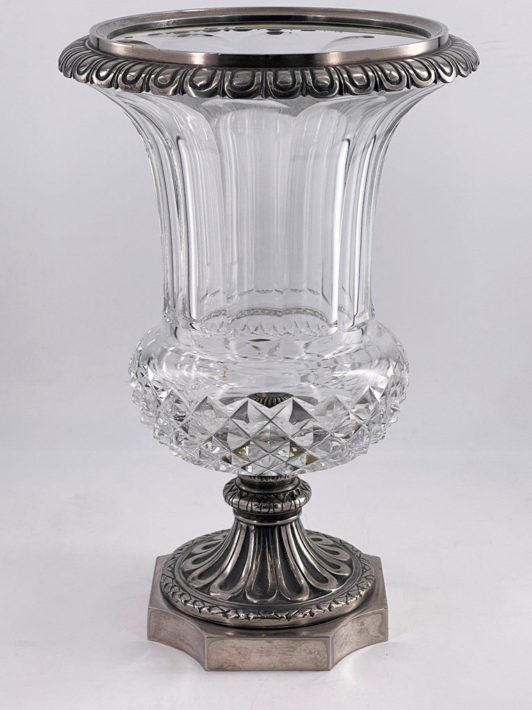  Vase En Cristal Et Bronze Argenté, Cristalleries De Saint Louis, Fin XIXème.-photo-4