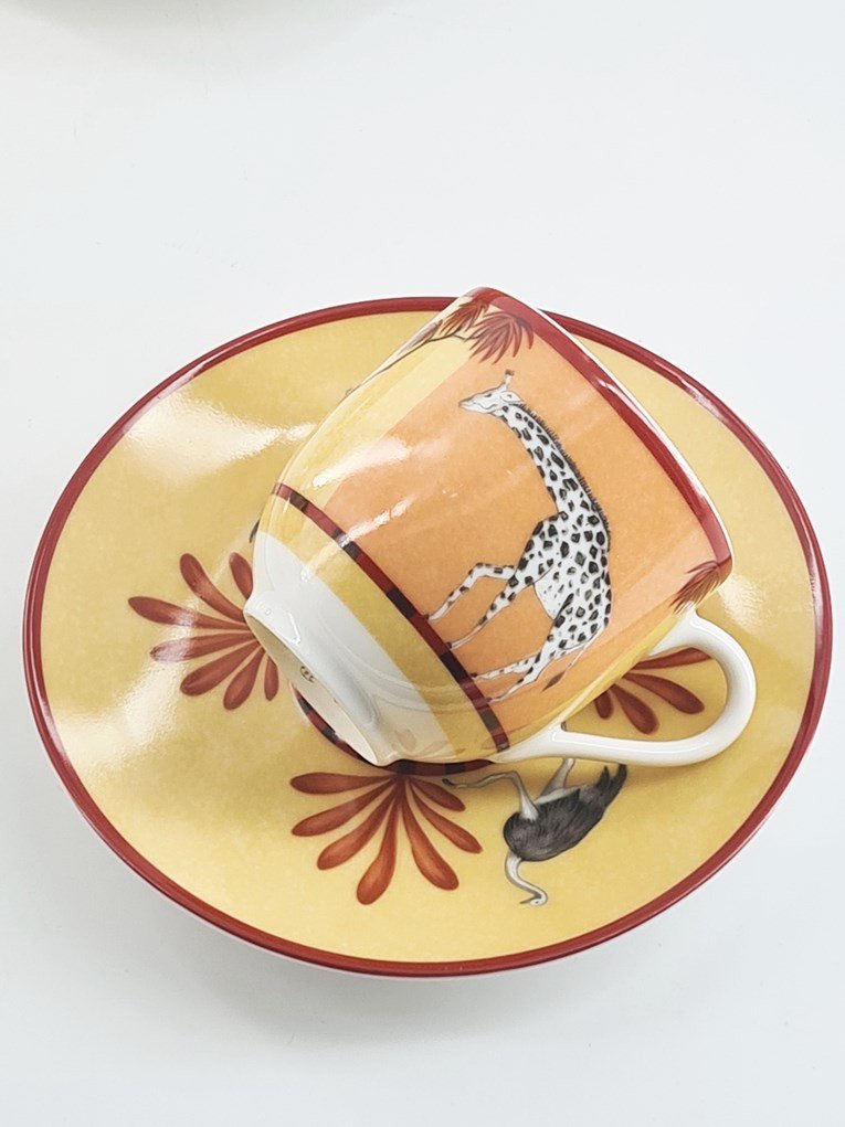 Very Rare Part Of Hermès Porcelain Table Service Model Africa, 91 Pieces -photo-7