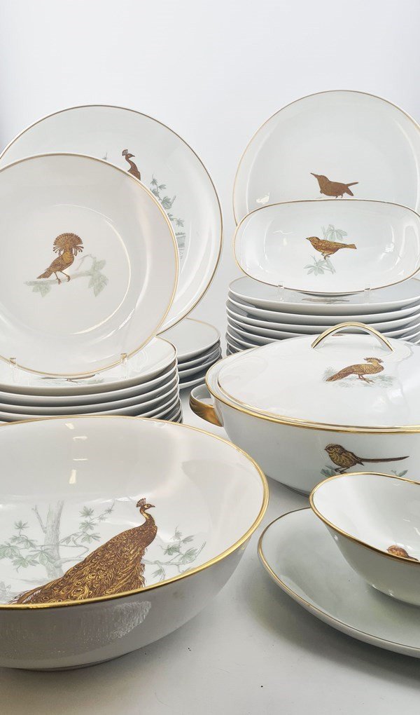 Part Of Limoges Porcelain Table Service, Maison Bernardaud, “les Oiseaux” Model-photo-3