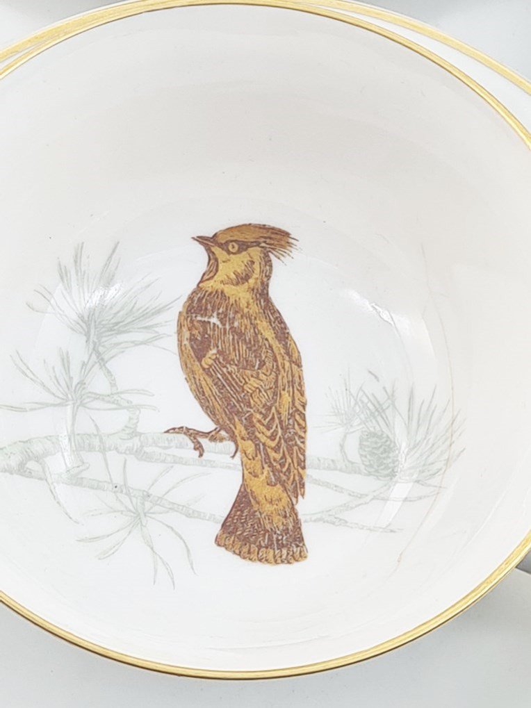Part Of Limoges Porcelain Coffee Service, Maison Bernardaud, Model "les Oiseaux"-photo-2