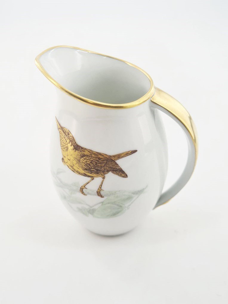Part Of Limoges Porcelain Coffee Service, Maison Bernardaud, Model "les Oiseaux"-photo-3