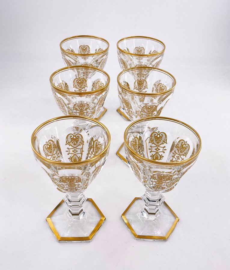 Baccarat Crystal Glasses Service Part, Harcourt Empire Model, 19 Pieces-photo-2