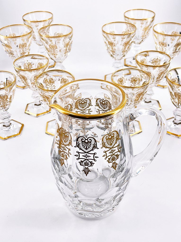 Baccarat Crystal Glasses Service Part, Harcourt Empire Model, 19 Pieces-photo-4