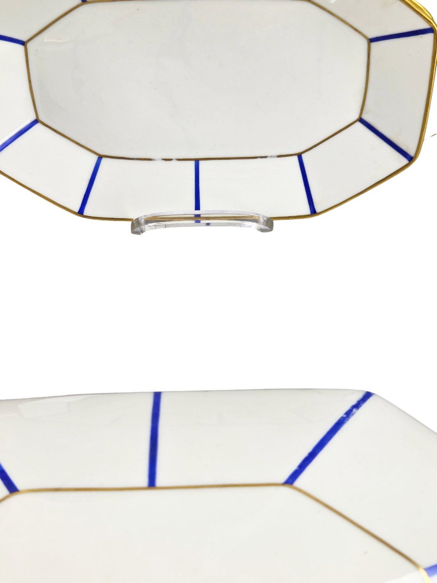 Service De Table En Porcelaine De Limoges, Maison Raynaud, époque Art Déco, 55 Pièces.-photo-3