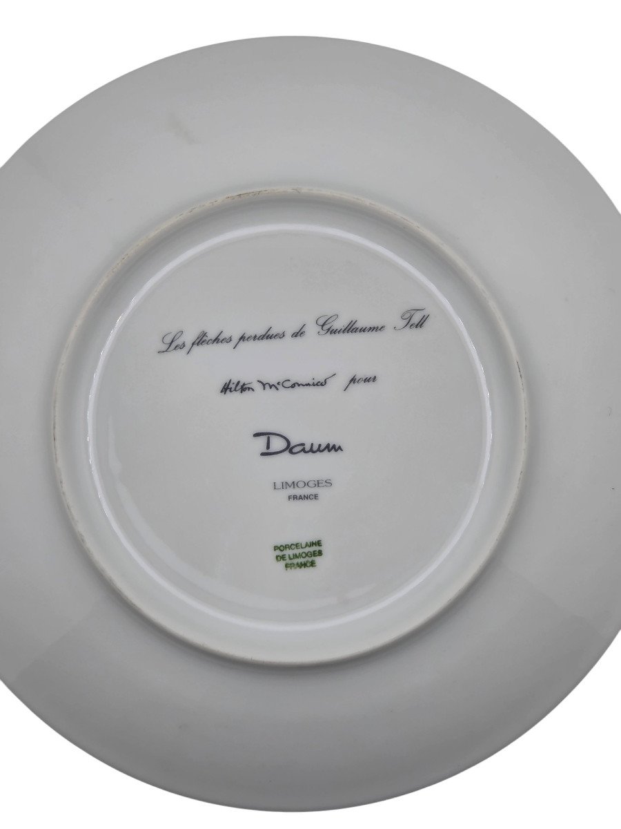 Limoges Porcelain Dessert Plate, Hilton Mc Connico For Daum, The Lost Arrows Of-photo-3