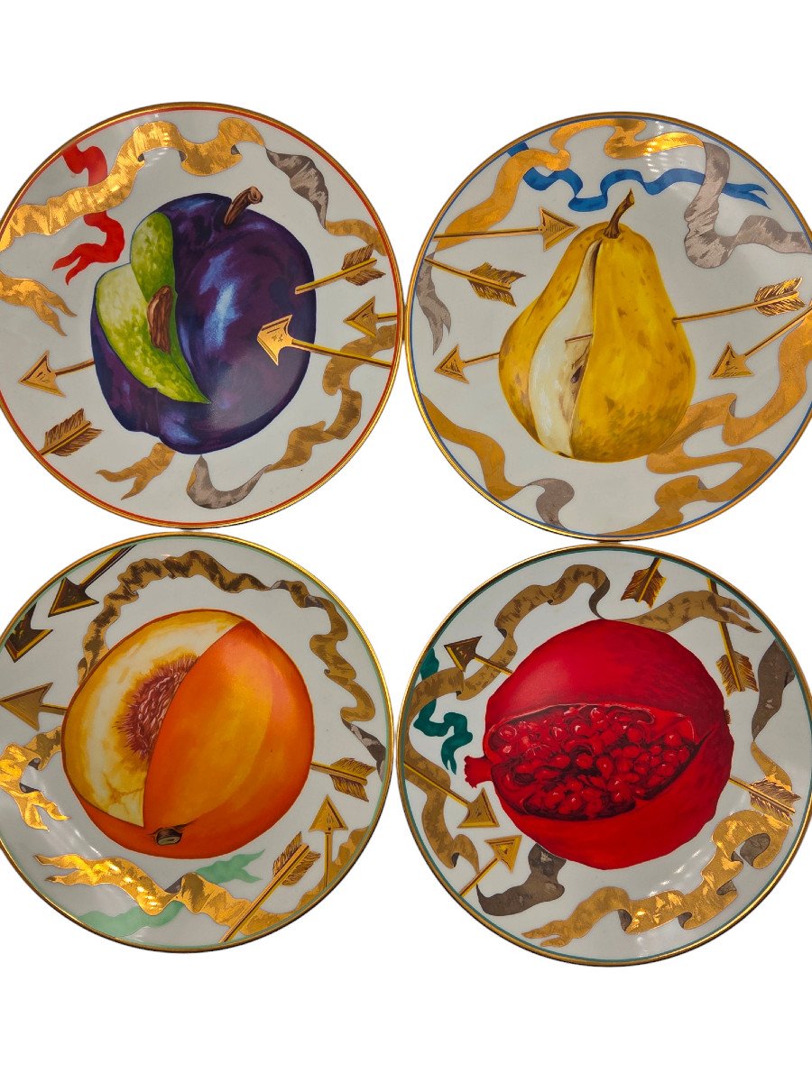 Limoges Porcelain Dessert Plate, Hilton Mc Connico For Daum, The Lost Arrows Of-photo-4