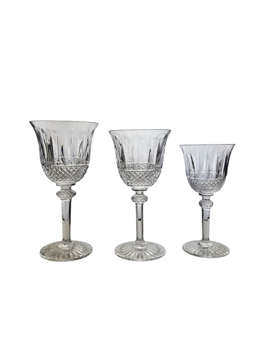 Saint Louis Crystal Glassware Set, Tommy Pattern, 36 Pieces.