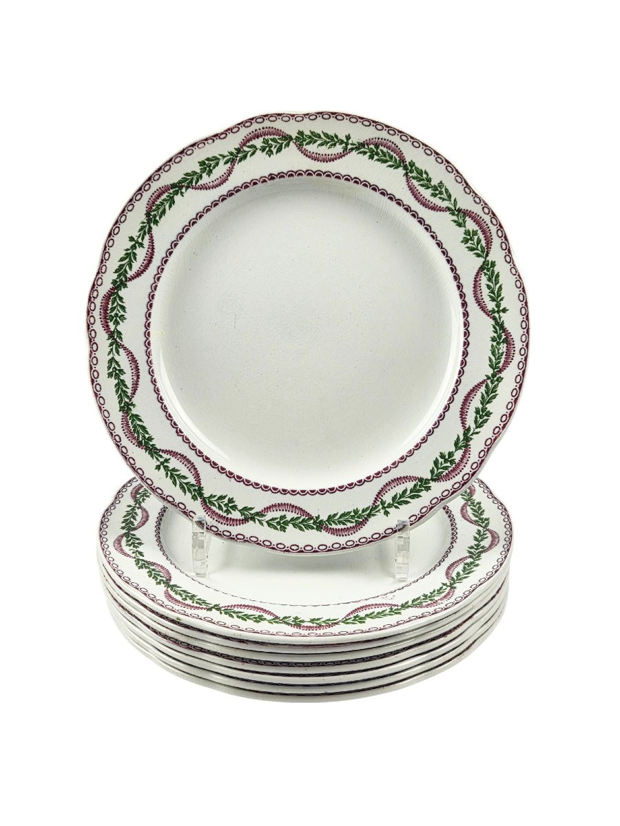 Suite De16 Assiettes à Dessert En Faïence De Wedgwood, Angleterre, Fin XIXème.-photo-3
