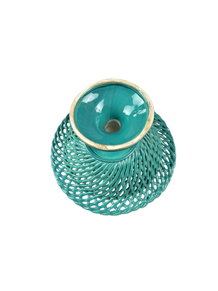 Coupe Tressée En Barbotine Turquoise.-photo-2
