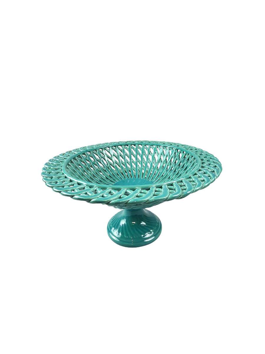 Coupe Tressée En Barbotine Turquoise.
