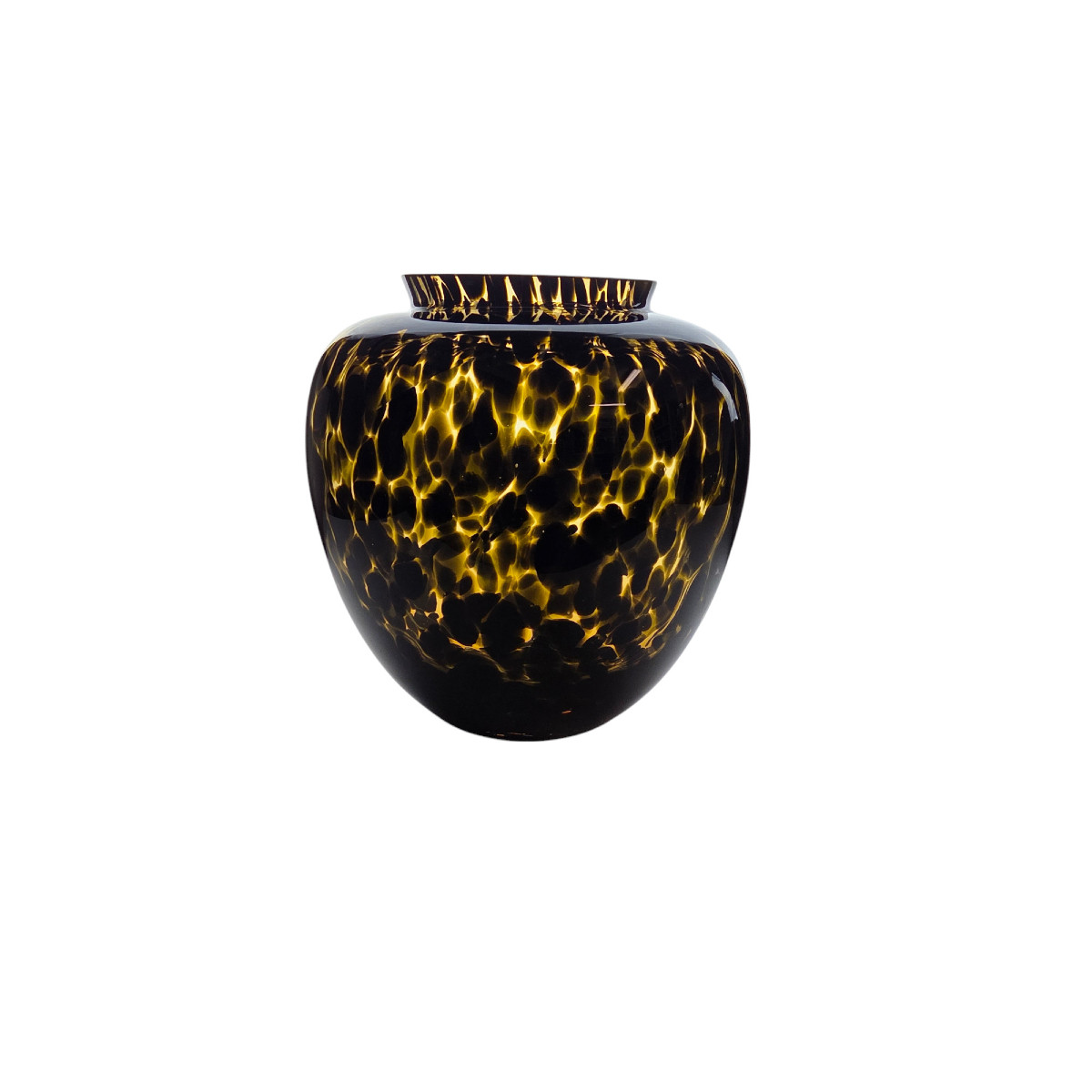 Empoli Glass Vase With Leopard Decoration, 1970s.