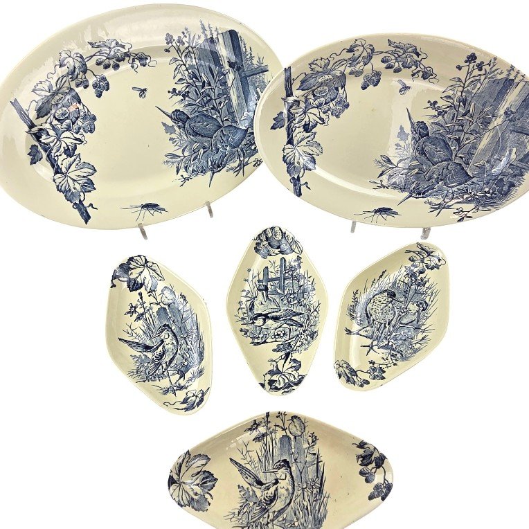 Pexonne Earthenware Dinner Service, Late 19th Century, 73 Pieces.-photo-3