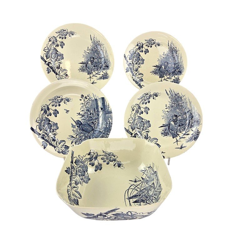 Pexonne Earthenware Dinner Service, Late 19th Century, 73 Pieces.-photo-4