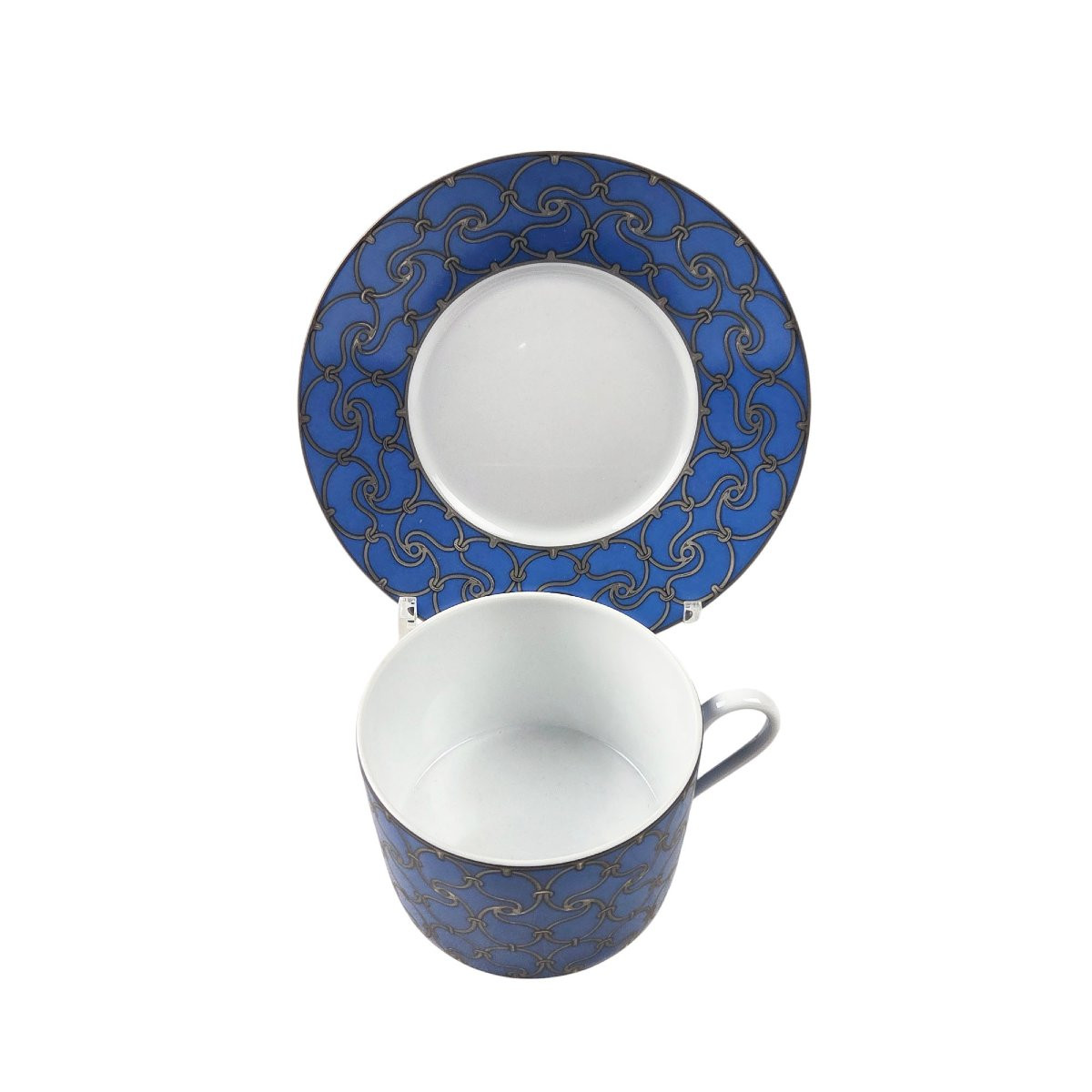 Set Of 2 Porcelain Breakfast Cups, Hermès Paris.-photo-3