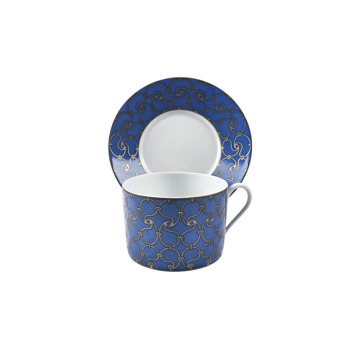 Set Of 2 Porcelain Breakfast Cups, Hermès Paris.-photo-4