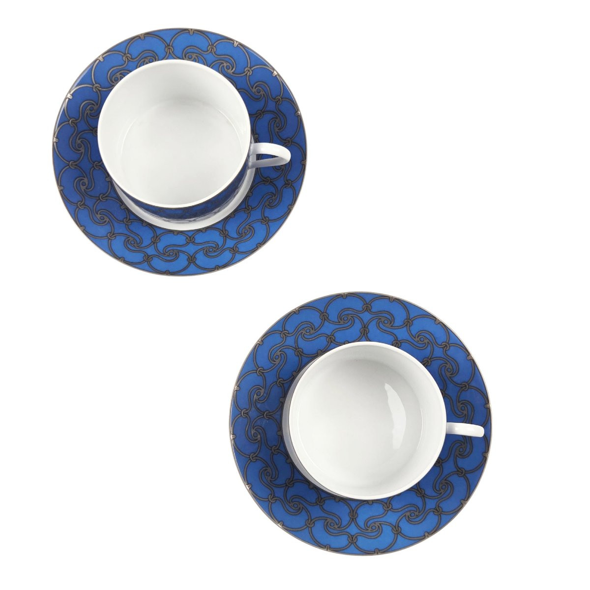 Set Of 2 Porcelain Breakfast Cups, Hermès Paris.-photo-5