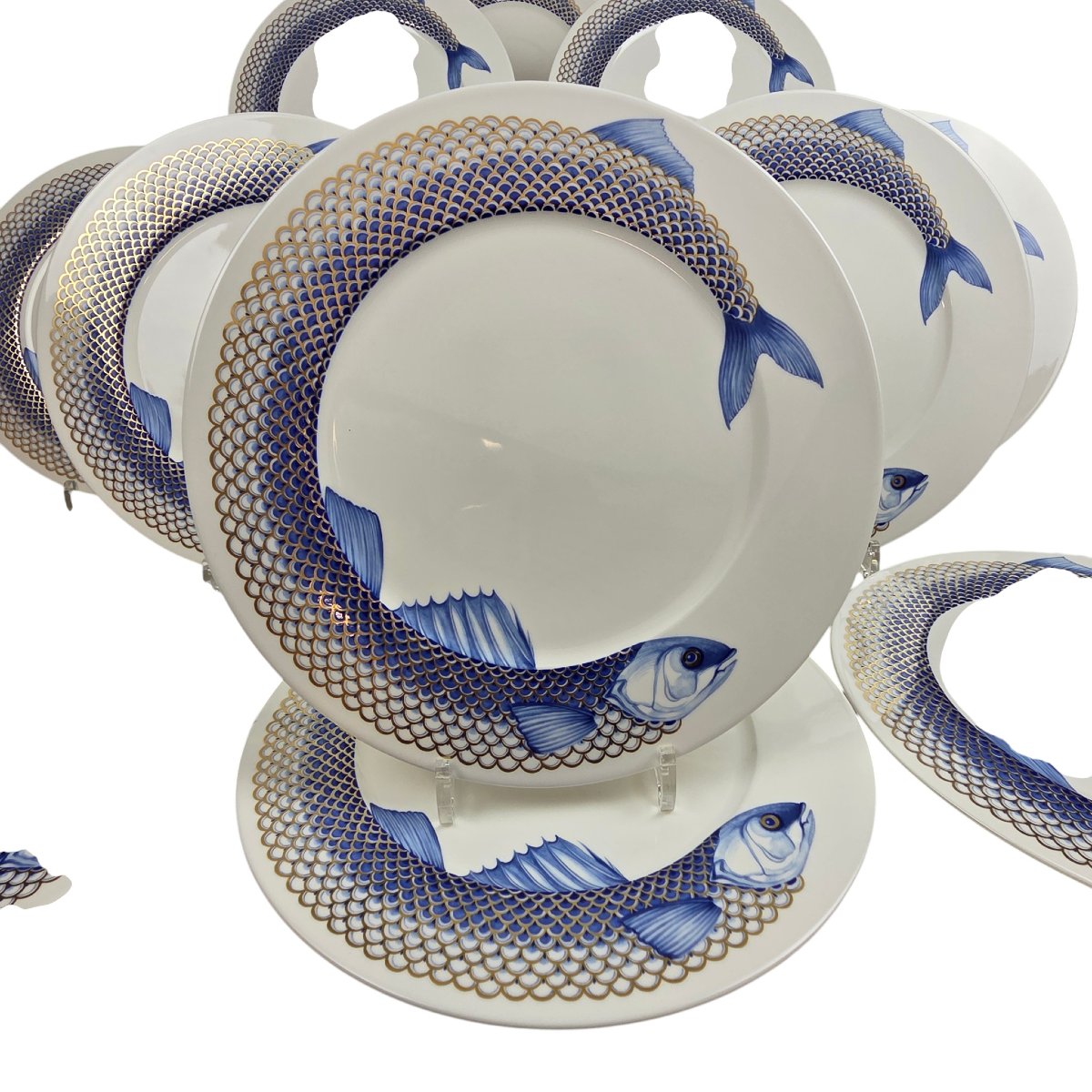 12 assiettes à poisson en porcelaine Villeroy et Boch.-photo-4