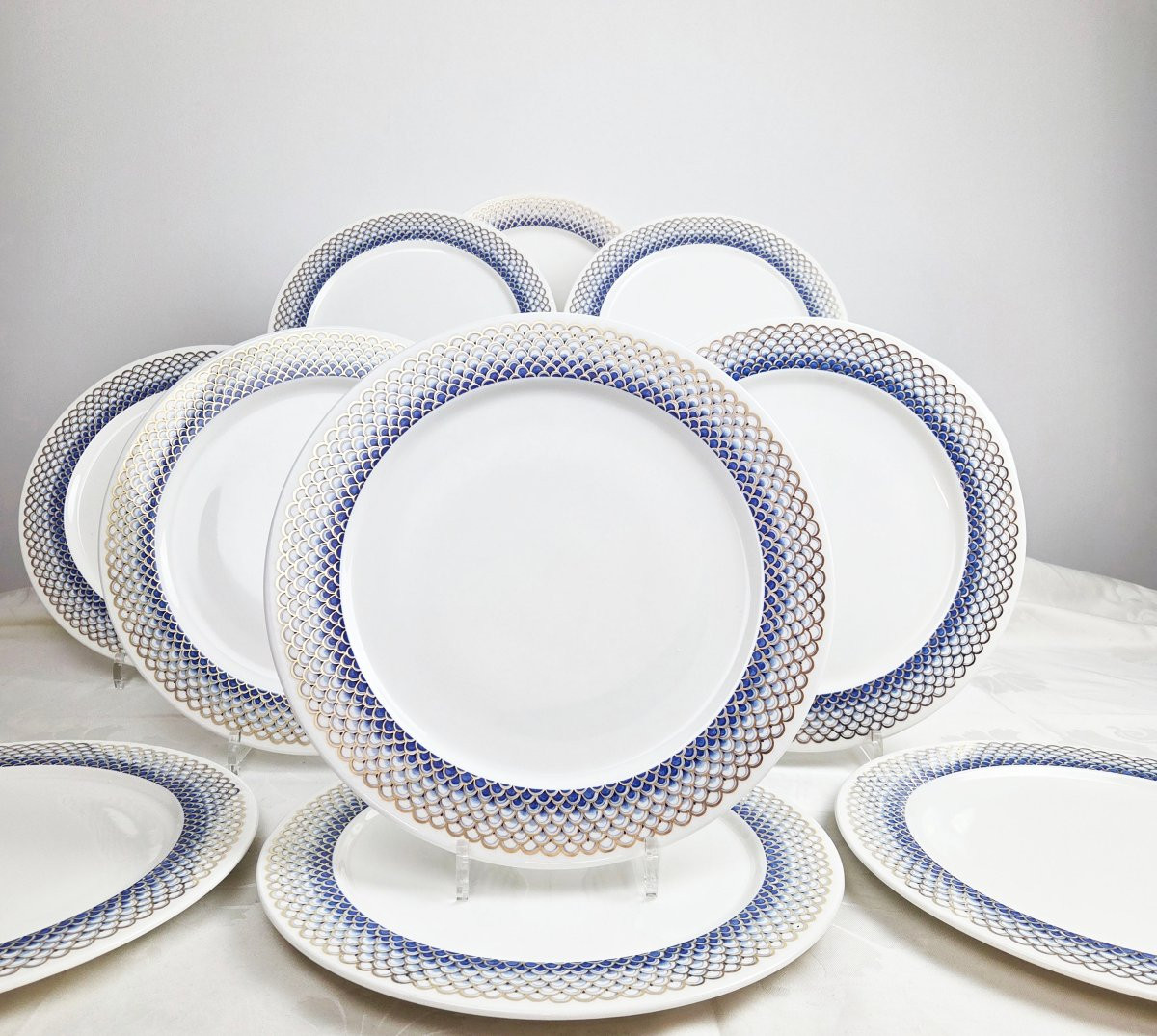 12 assiettes à poisson en porcelaine Villeroy et Boch.-photo-3