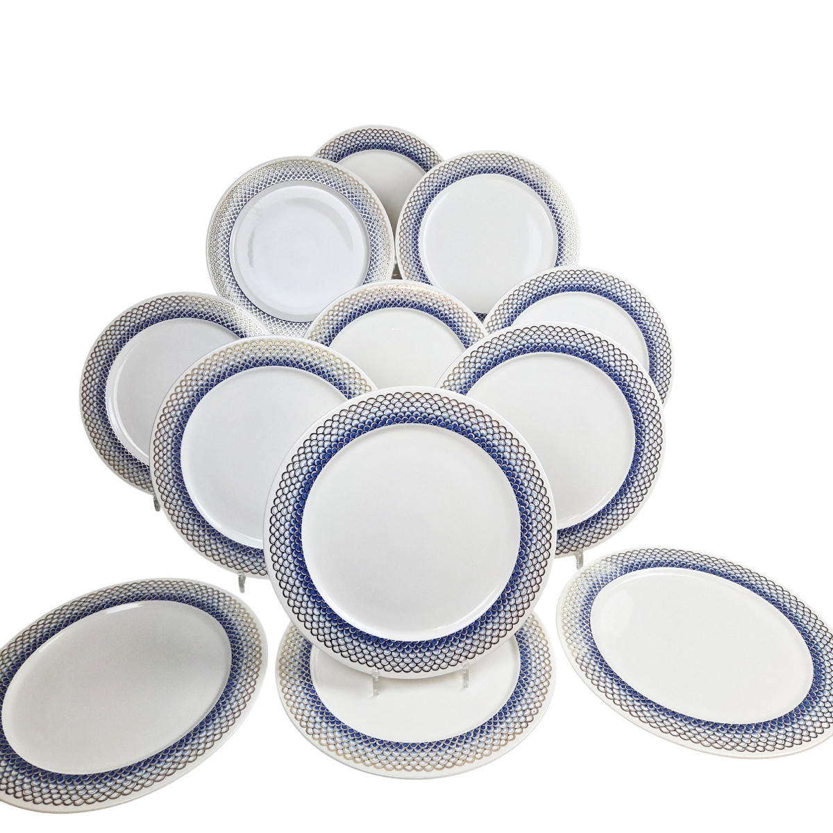 12 assiettes à poisson en porcelaine Villeroy et Boch.