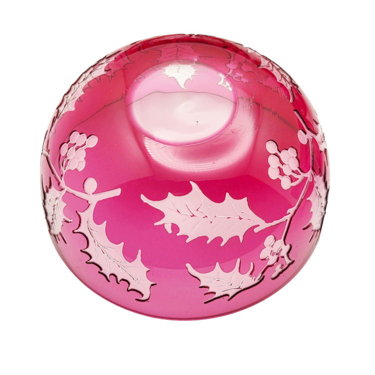 Suite de 8 coupelles en cristal doublées à décor de houx, XIXème-photo-4