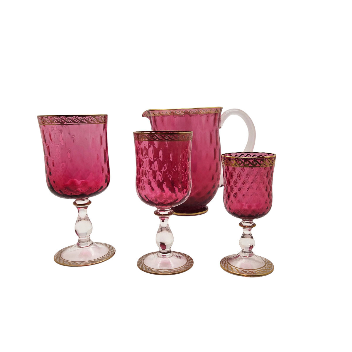 Service en verre de Murano pour 8 personnes plus les réserves, maison Nason et Moretti, 29 pièc