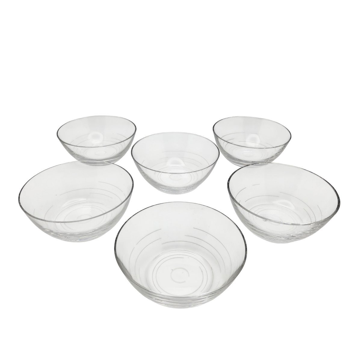 Suite de 6 coupelles en cristal de Saint Louis pour Hermès Paris, modèle Rythme.-photo-4