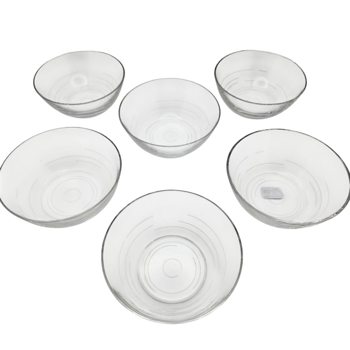 Suite de 6 coupelles en cristal de Saint Louis pour Hermès Paris, modèle Rythme.-photo-1