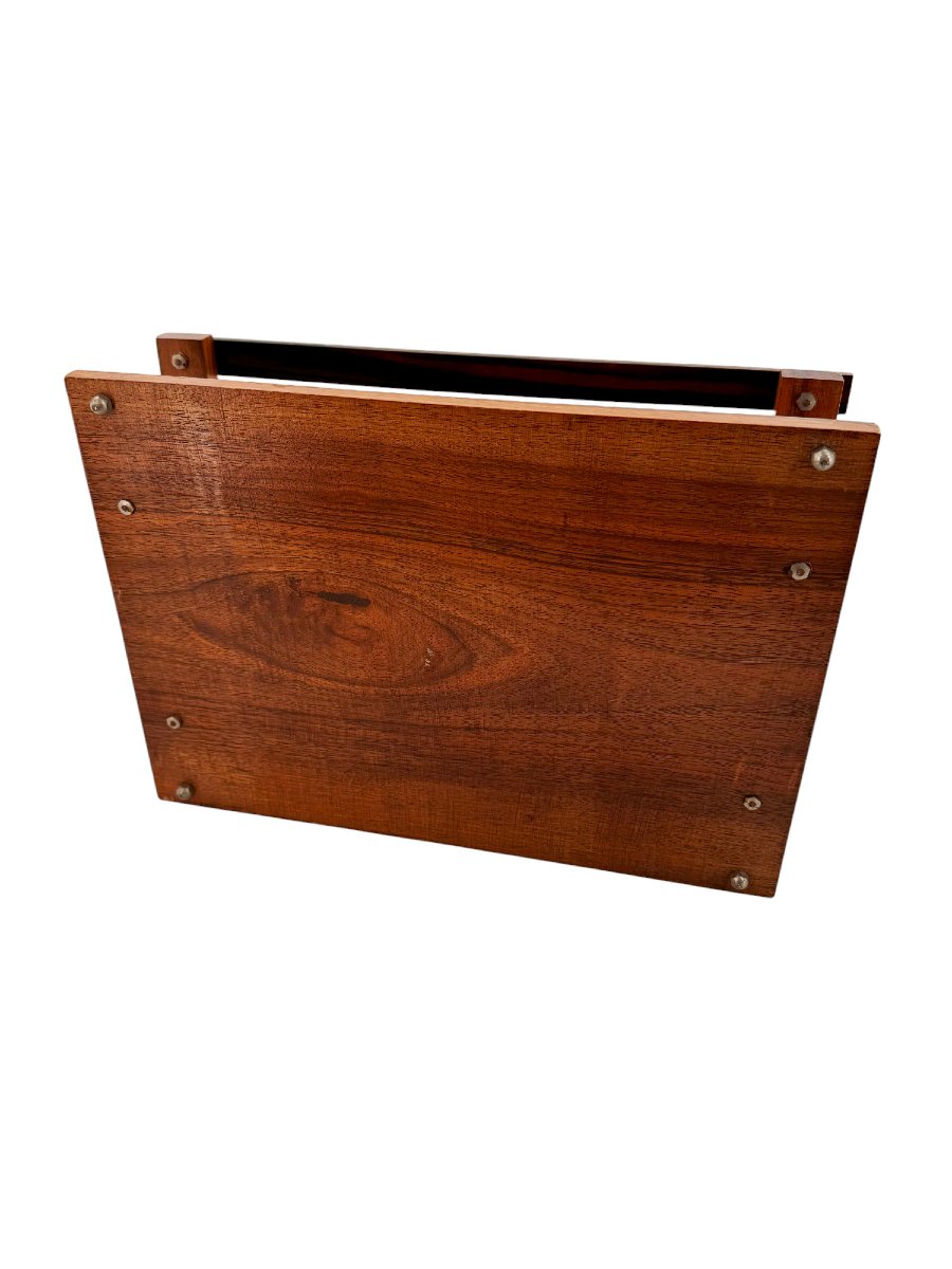 Présentoir original en bois à compartiments, époque Art Déco.-photo-2